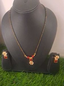 Elegant Mangalsutra Set with Earrings