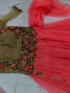 Elegant Peach Ethnic Gown