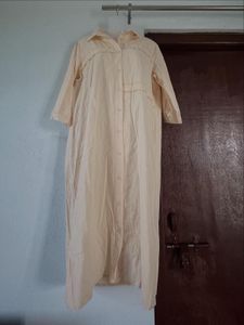 Elegant Beige Shirt Dress