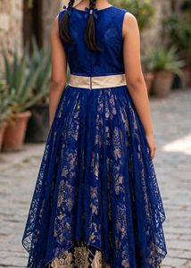 Elegant Royal Blue Lace Gown