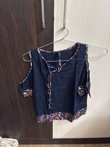 Stylish Cold Shoulder Denim Top
