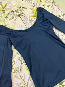 Navy Blue Long Sleeve Top
