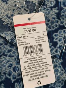 Siyahi Blue Floral Print Kurta