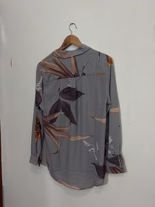 Stylish Grey Floral Print Korean Shirt