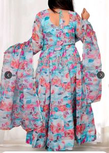 Floral Print Anarkali Kurta Set
