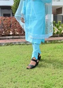 Light Blue Kurti with Lace Detail