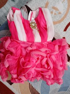 Beautiful Ruffle Frock And Matching Bellies For Ba