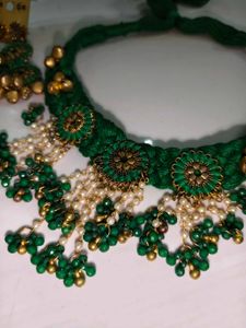 Green Beaded Jewelry Set