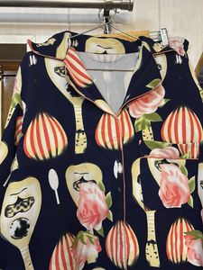 Cute Floral &amp; Guitar Print Pajama Set