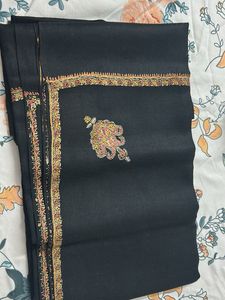 Elegant Black Embroidered Shawl