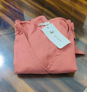 Stylish Peach Wrap Top