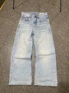 💯 H&m Light Wash Wide Leg baggy Jeans
