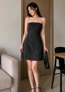 Strapless black dress