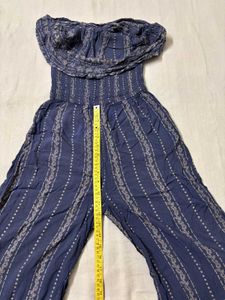 Boho Blue Striped Jumpsuit