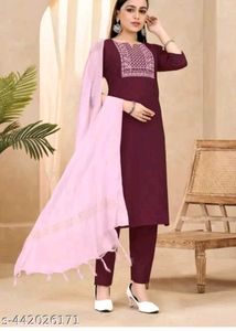 Kurta Pant Dupatta Set For Party Wear