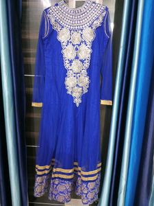 Elegant Blue Embroidered Anarkali