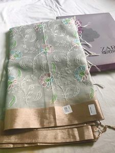 Elegant Floral Embroidered Saree