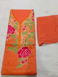 Banarasi Suit With Thread Work On Front