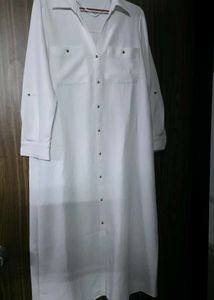 White Button-Down Shirt Dress