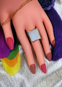 Square Crackle Ring