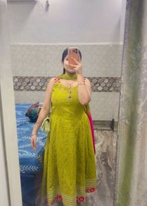 Stylish Lime Green Kurta Set