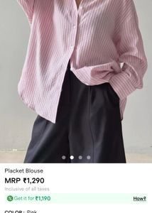 Savana Pink Striped Placket Blouse