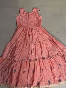 Designer  Peach Gown with coat set