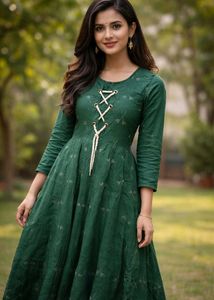Stylish Green Printed frock
