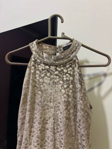 Elegant velvet Halter Neck Dress