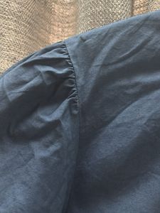 H&amp;M Elegant Navy Blue Puff Sleeve Top