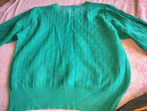 Green Textured Crewneck pullover