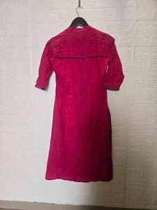 Stylish Pink Kurta with Contrast Trim