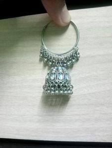 Oxidised Precious Jhumka Set
