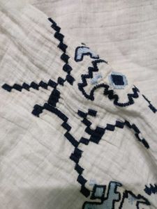Embroidered White fusion top