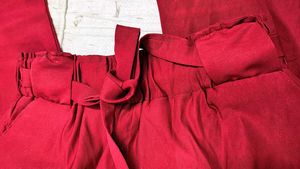 Maroon Elastic Waist Pants