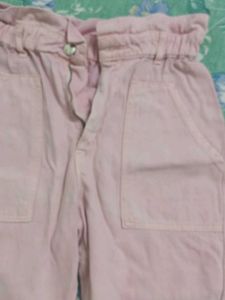 Pink Paperbag Waist Pants