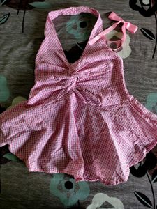 Pink Backless Cute Top