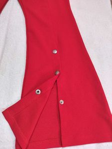 Chic Red Wide Leg Pants