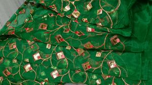 Organza Embroidery Gota Pati Work Saree