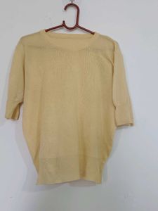 Soft Yellow Crew Neck Top