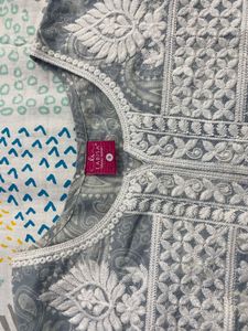 Stylish Grey Paisley Print Kurta