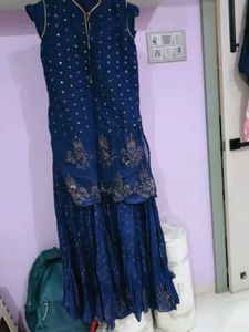Stunning Navy Blue Embellished Kurta Set