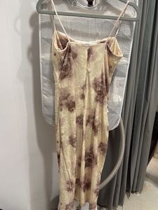 Brown &amp; Beige Tie-Dye Slip Dress