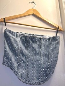 Sparkly Denim Corset Top