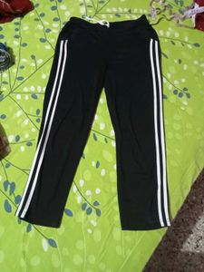 Black Track Lower with White Stripes and Tshirt
