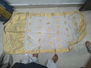 Elegant White Kurta with Gold Embroidery