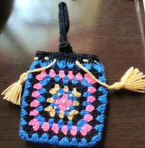 Crochet Drawstring Pouch