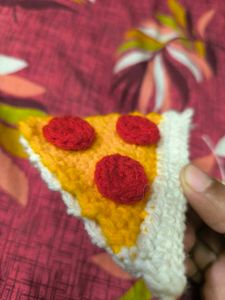 Handmade Crochet Pizza Slice magnets