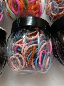 Set of 6 Hair Ties in Jars