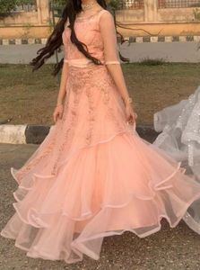 Elegant Pink Embellished Gown